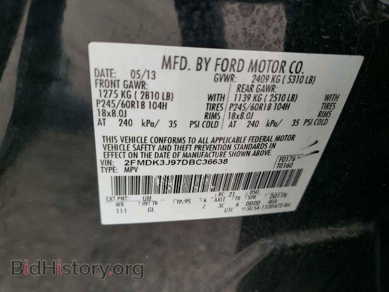 2013 FORD EDGE - VIN: 2FMDK3J97DBC36638 - Photo 13