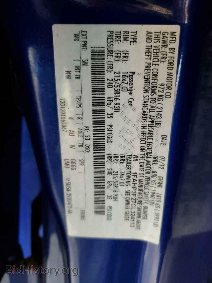 2012 FORD FOCUS - VIN: 1FAHP3F27CL324113 - Фото 10