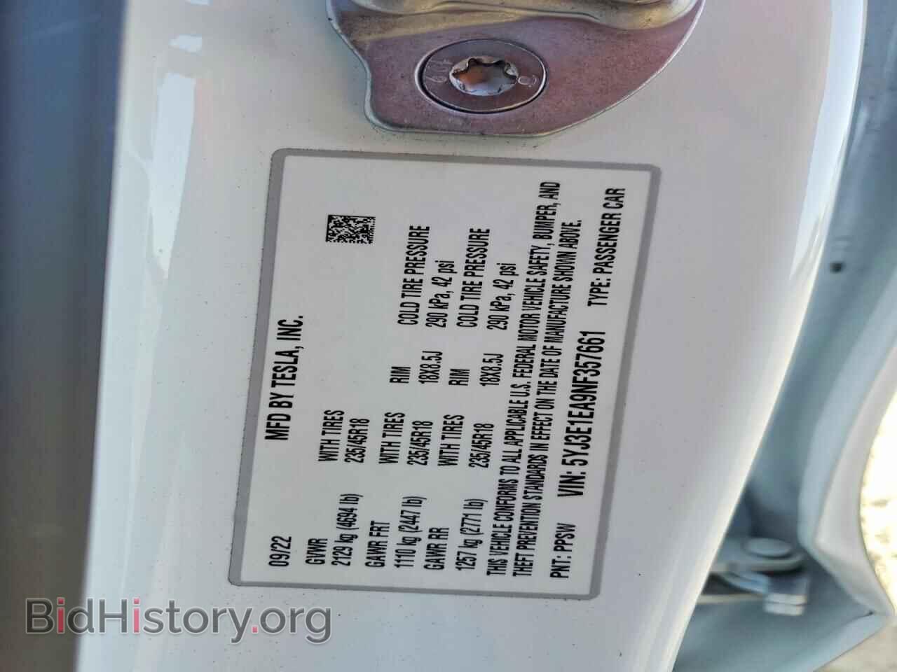 2022 TESLA MODEL 3 - VIN: 5YJ3E1EA9NF357661 - Photo 12