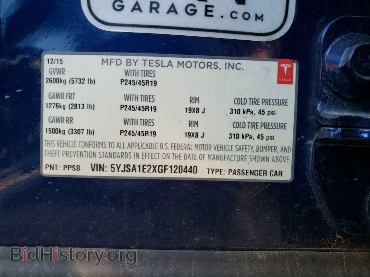 2016 TESLA MODEL S - VIN: 5YJSA1E2XGF120440 - Фото 12