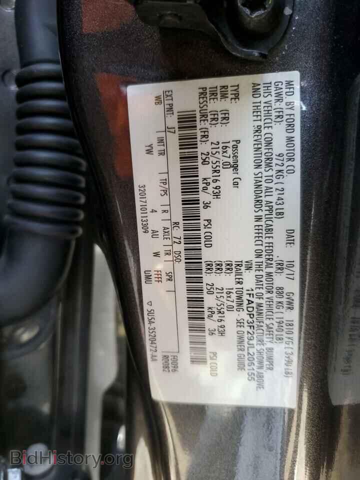 2018 FORD FOCUS - VIN: 1FADP3F29JL206155 - Фото 10