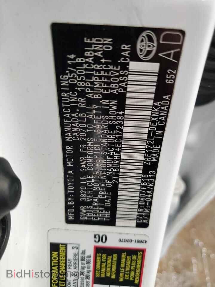 2014 TOYOTA COROLLA - VIN: 2T1BURHE4EC172384 - Фото 12