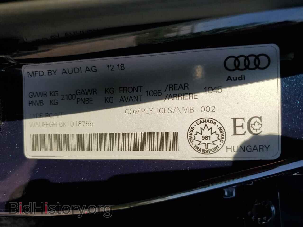 2019 AUDI A3 - VIN: WAUFEGFF6K1018755 - Photo 12