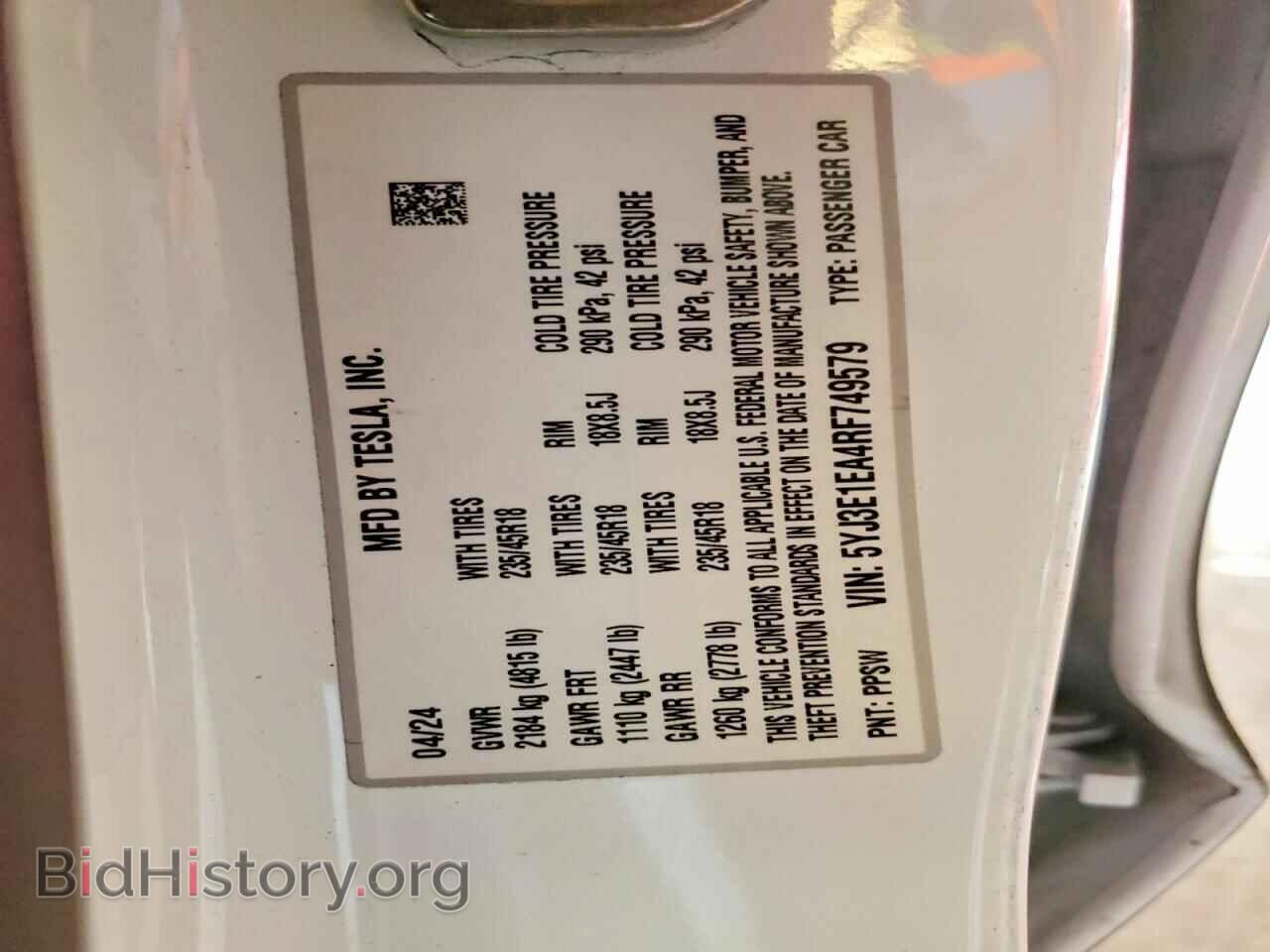 2024 TESLA MODEL 3 - VIN: 5YJ3E1EA4RF749579 - Photo 12