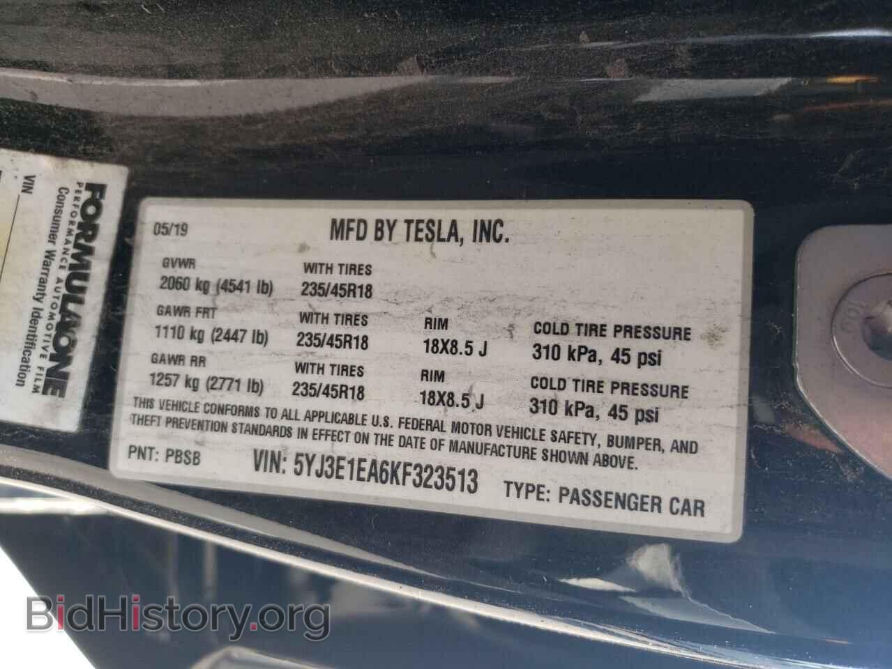 2019 TESLA MODEL 3 - VIN: 5YJ3E1EA6KF323513 - Photo 12
