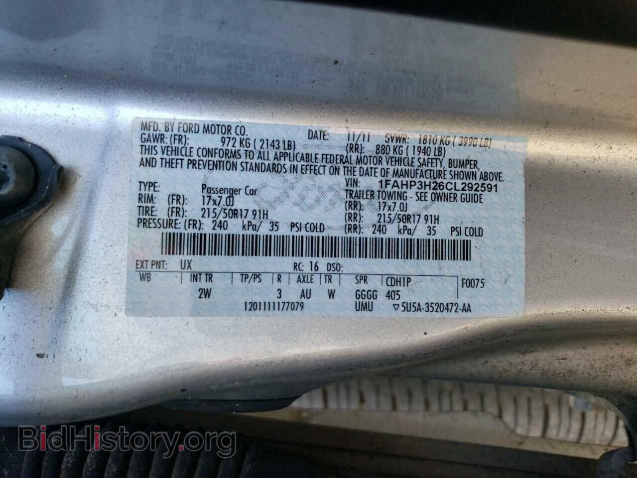 2012 FORD FOCUS - VIN: 1FAHP3H26CL292591 - Фото 10