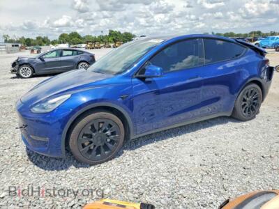 2021 Tesla MODEL Y, синий — VIN 5YJYGAEE2MF128675, Copart