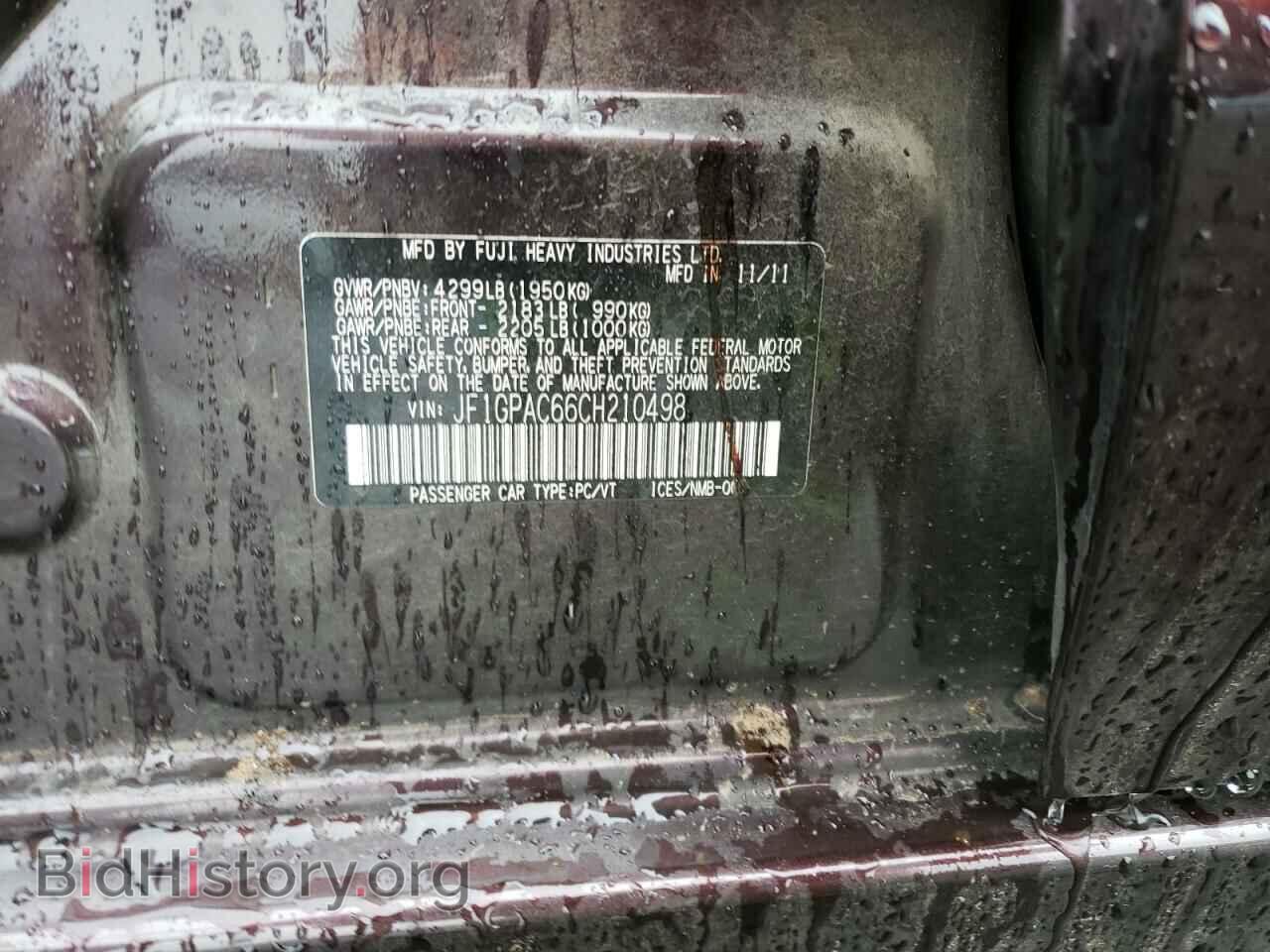 2012 SUBARU IMPREZA - VIN: JF1GPAC66CH210498 - Фото 12