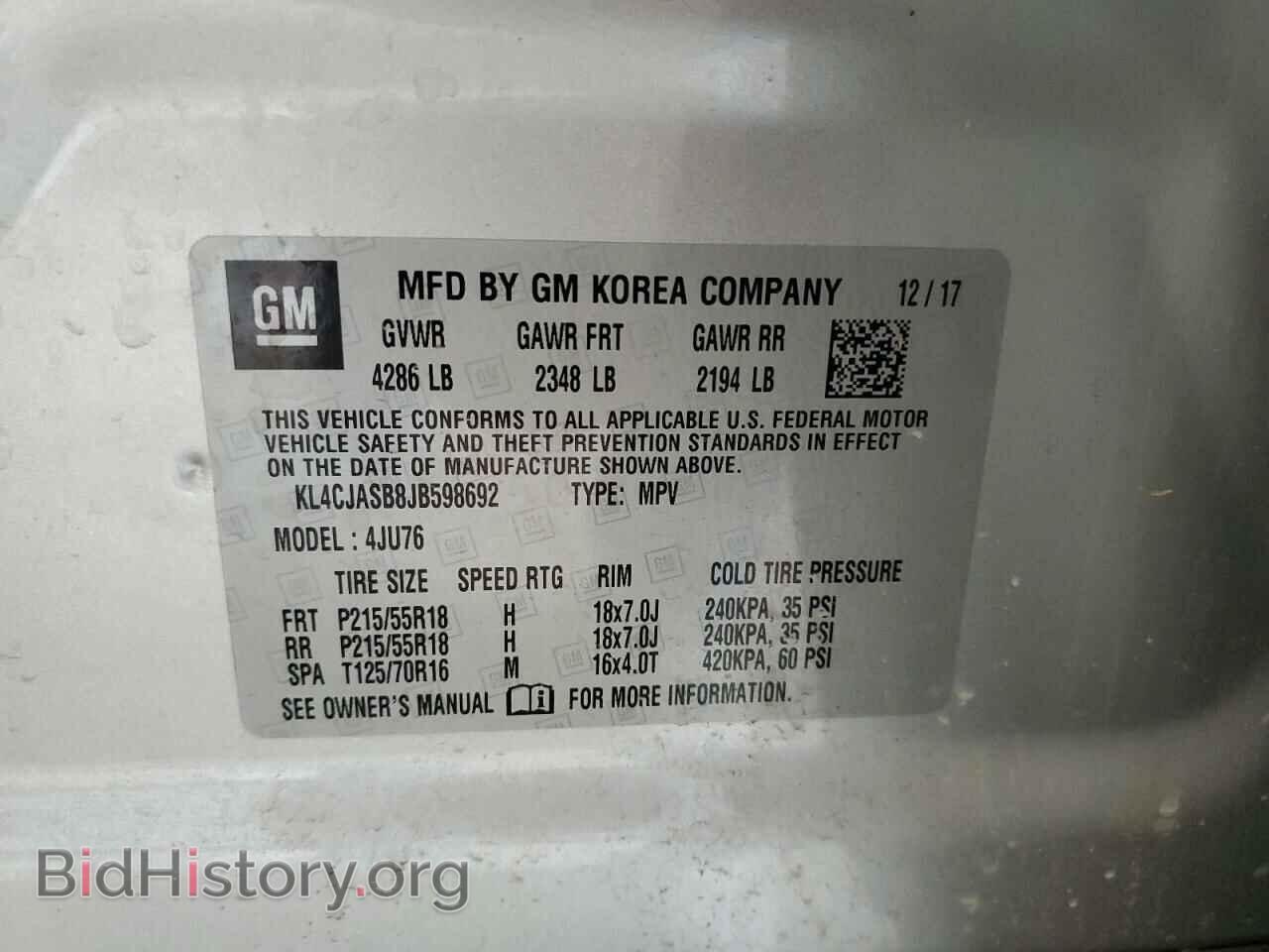 2018 BUICK ENCORE - VIN: KL4CJASB8JB598692 - Photo 13