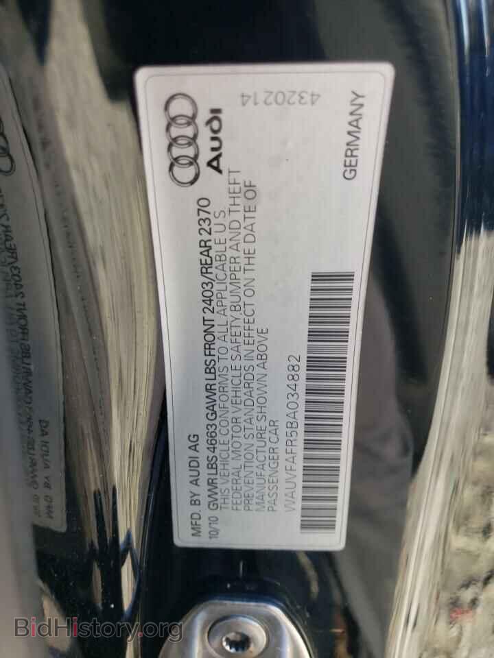 2011 AUDI A5 - VIN: WAUVFAFR5BA034882 - Фото 10