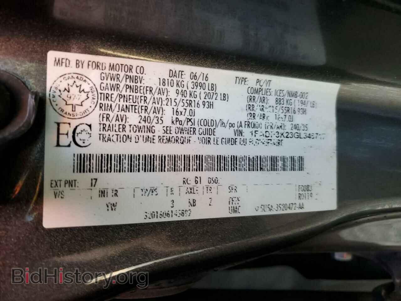 2016 FORD FOCUS - VIN: 1FADP3K23GL346717 - Фото 12