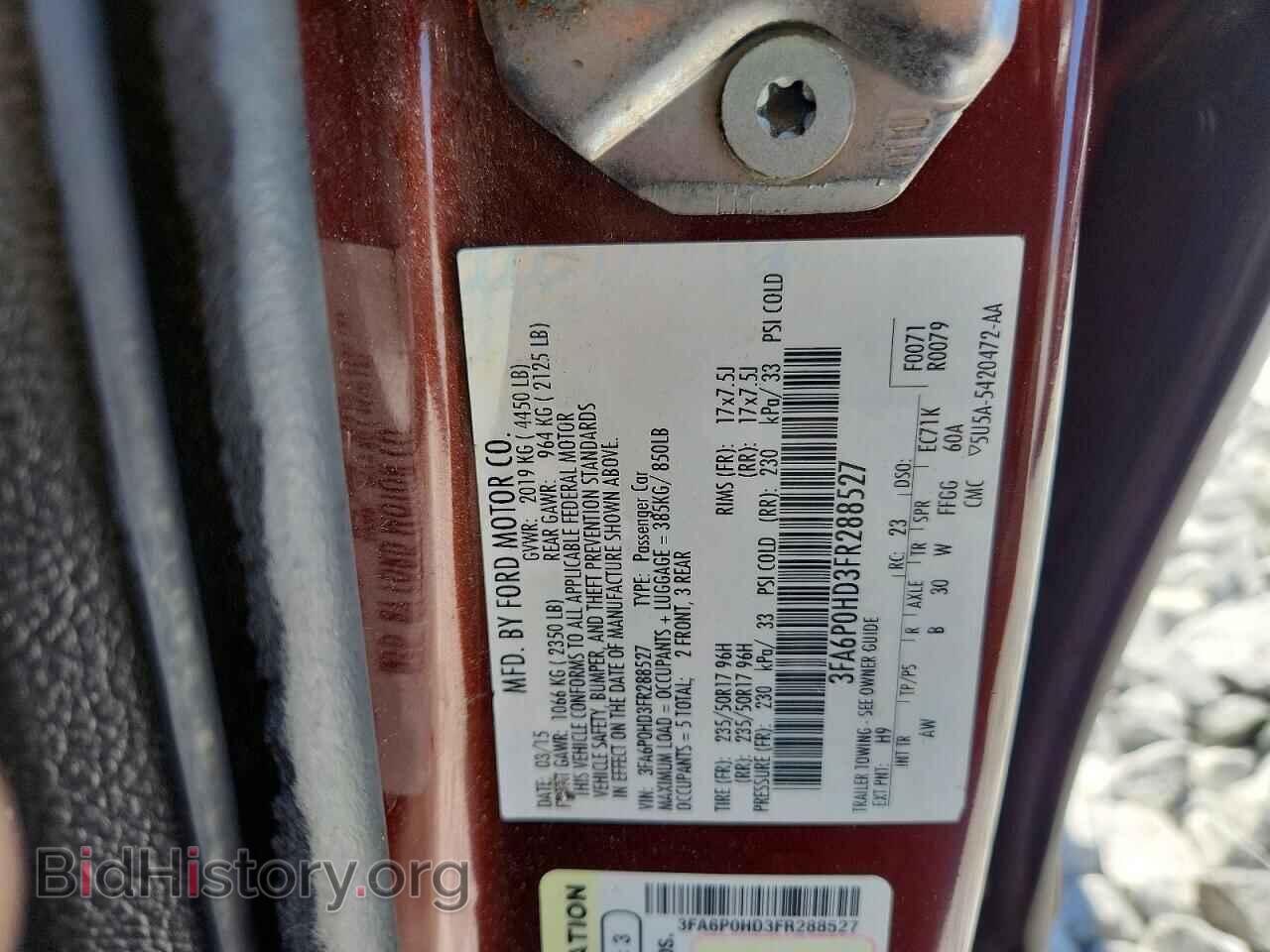 2015 FORD FUSION - VIN: 3FA6P0HD3FR288527 - Фото 23