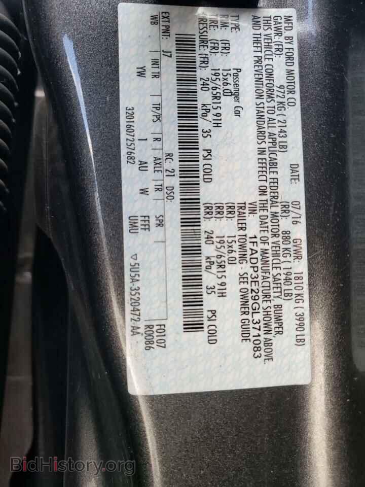 2016 FORD FOCUS - VIN: 1FADP3E29GL371083 - Фото 12
