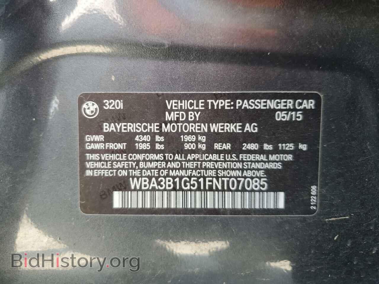 2015 BMW 3 SERIES - VIN: WBA3B1G51FNT07085 - Фото 12