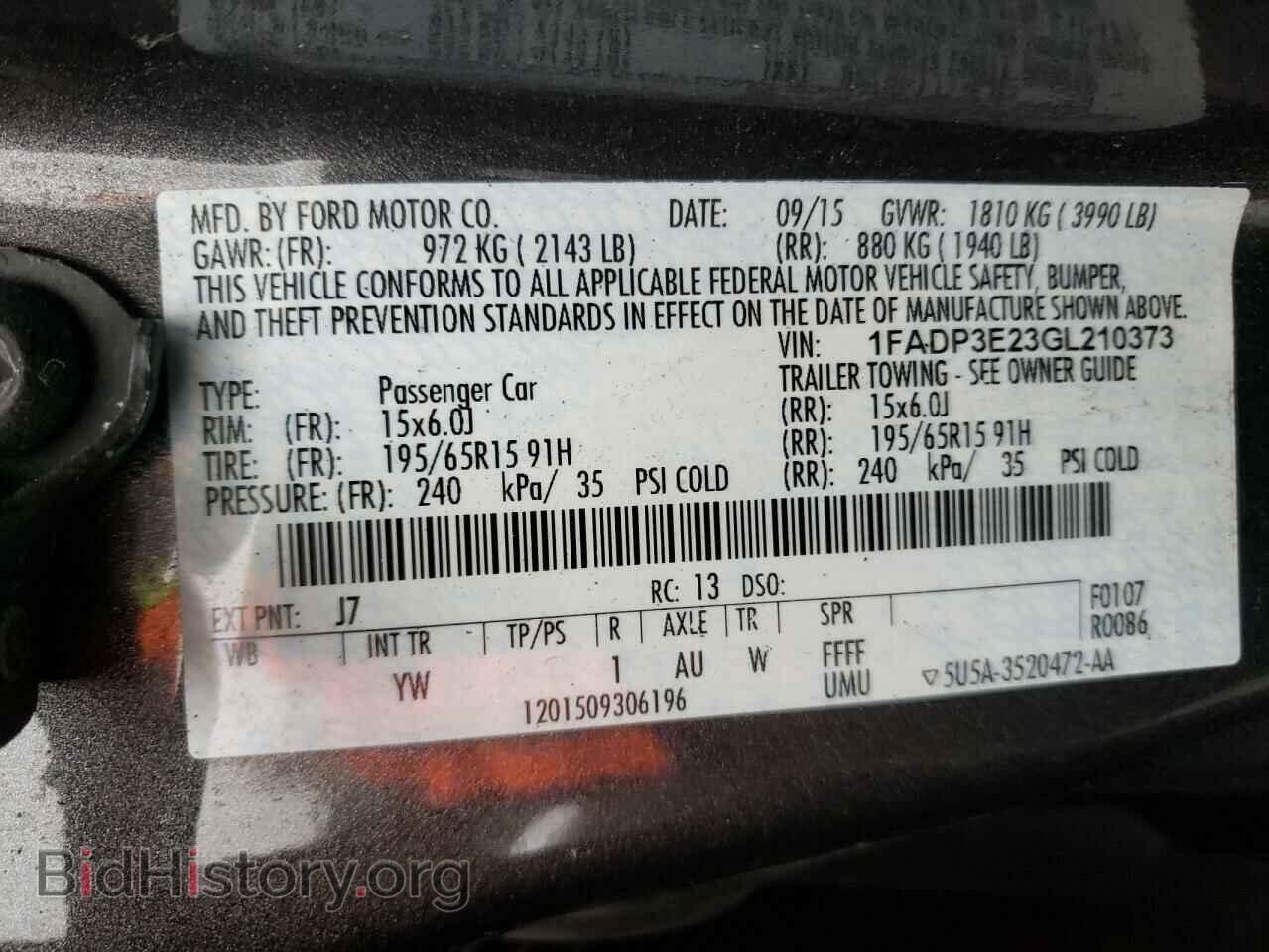 2016 FORD FOCUS - VIN: 1FADP3E23GL210373 - Photo 10