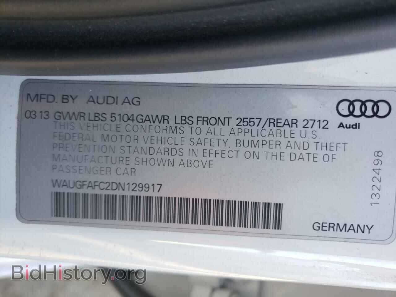 2013 AUDI A6 - VIN: WAUGFAFC2DN129917 - Фото 10
