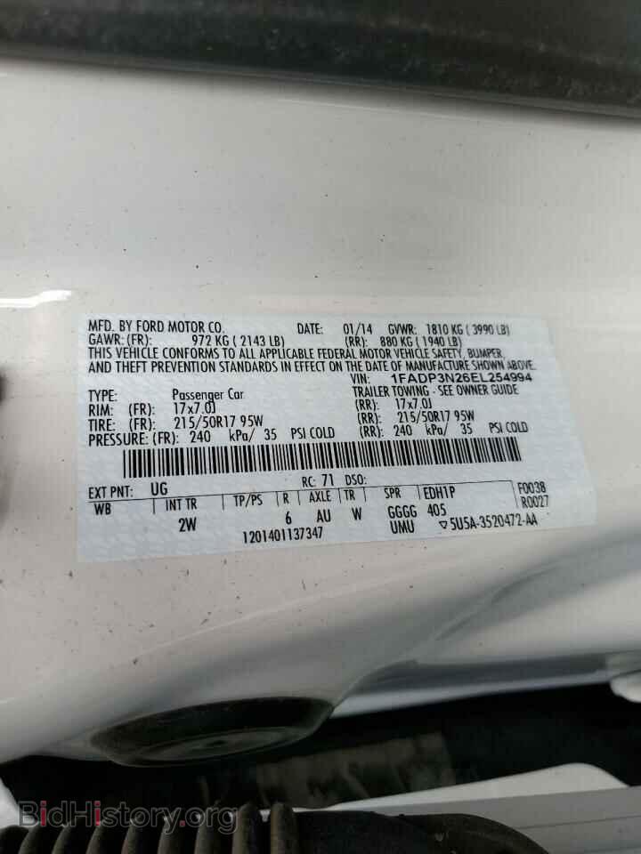 2014 FORD FOCUS - VIN: 1FADP3N26EL254994 - Фото 10