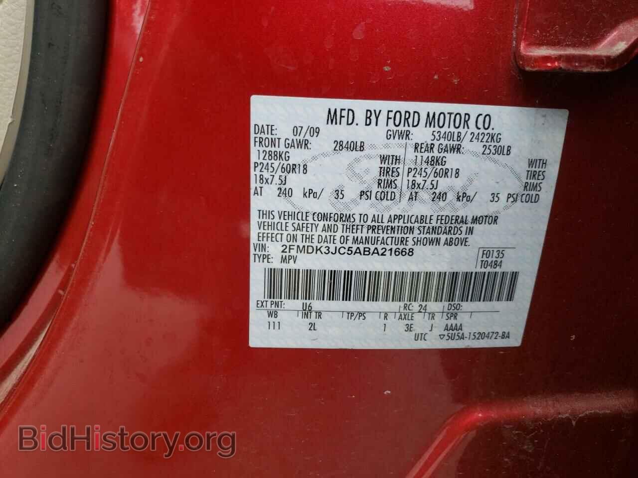 2010 FORD EDGE - VIN: 2FMDK3JC5ABA21668 - Фото 13