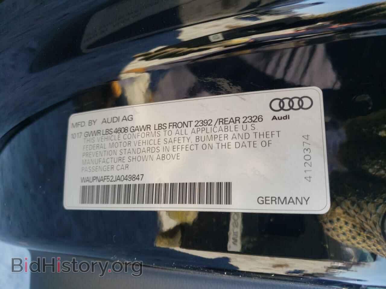 2018 AUDI A5 - VIN: WAUPNAF52JA049847 - Фото 10