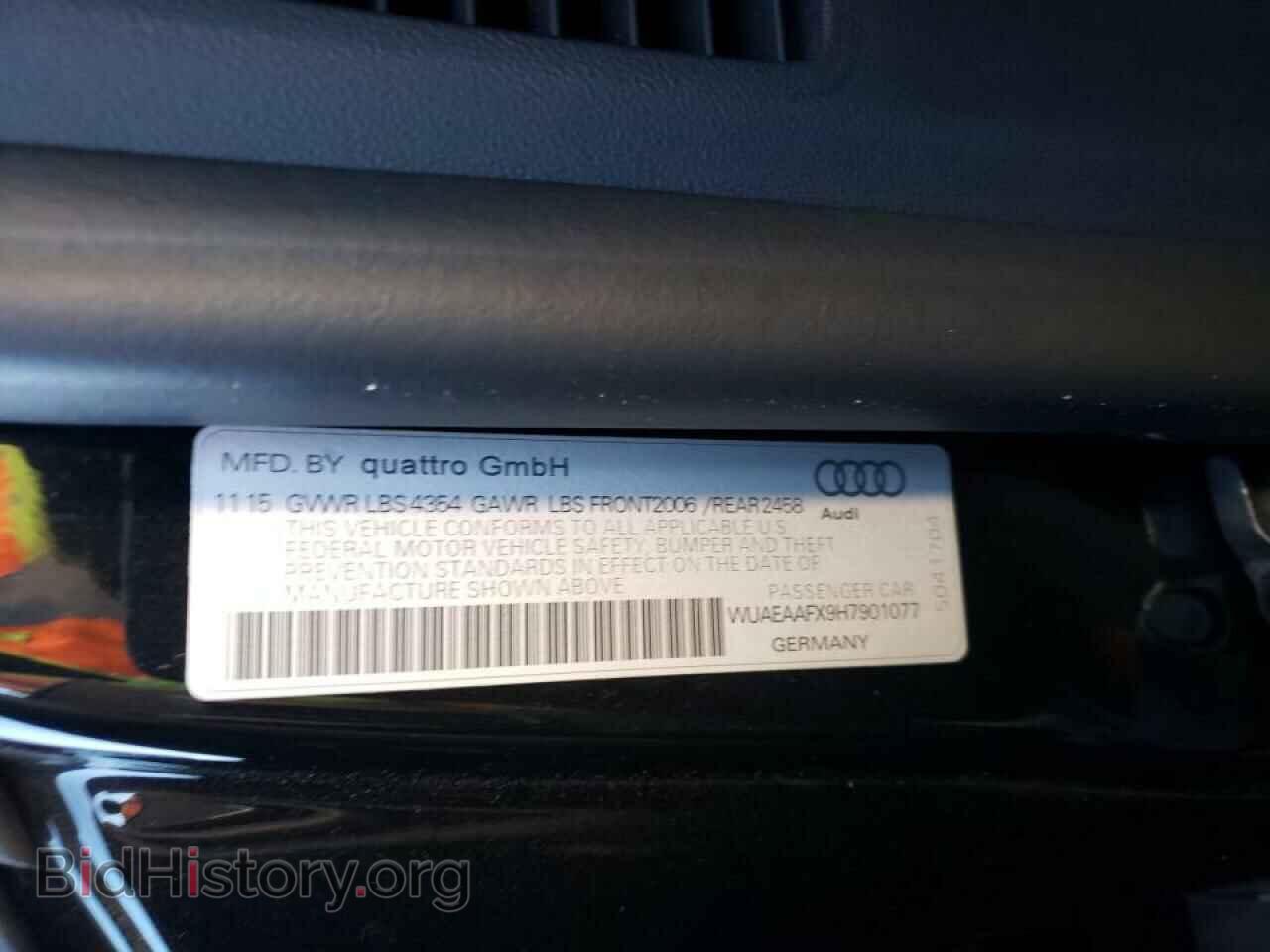 2017 AUDI R8 - VIN: WUAEAAFX9H7901077 - Фото 10