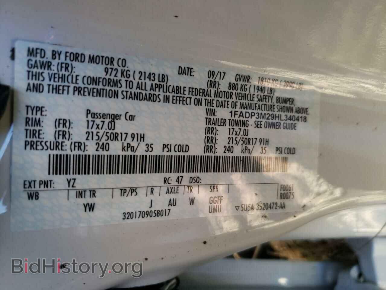 2017 FORD FOCUS - VIN: 1FADP3M29HL340418 - Фото 10