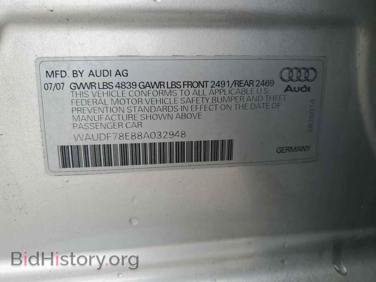 2008 AUDI A4 - VIN: WAUDF78E88A032948 - Фото 12