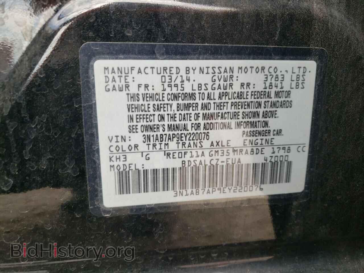 2014 NISSAN SENTRA - VIN: 3N1AB7AP9EY220076 - Фото 13