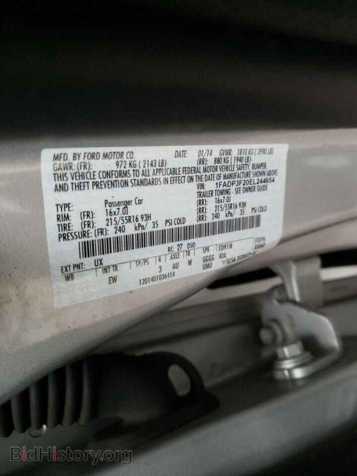 2014 FORD FOCUS - VIN: 1FADP3F20EL244654 - Фото 10