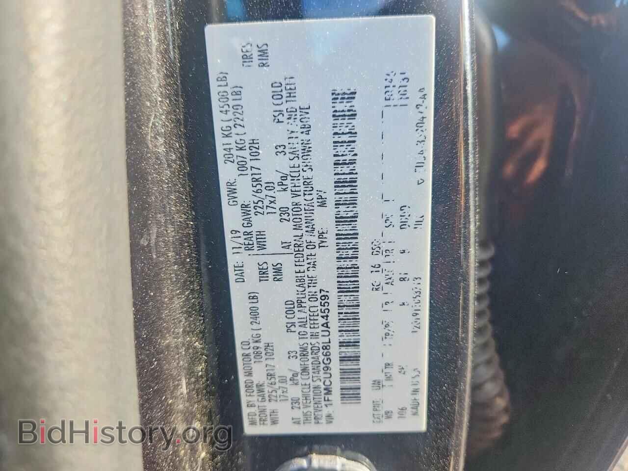 2020 FORD ESCAPE - VIN: 1FMCU9G68LUA45597 - Photo 13