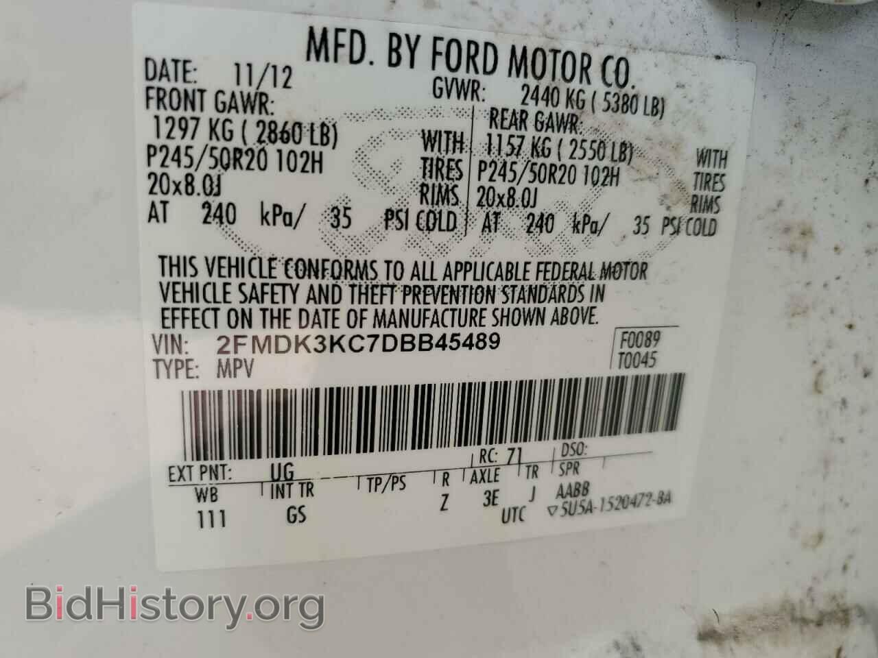 2013 FORD EDGE - VIN: 2FMDK3KC7DBB45489 - Photo 12