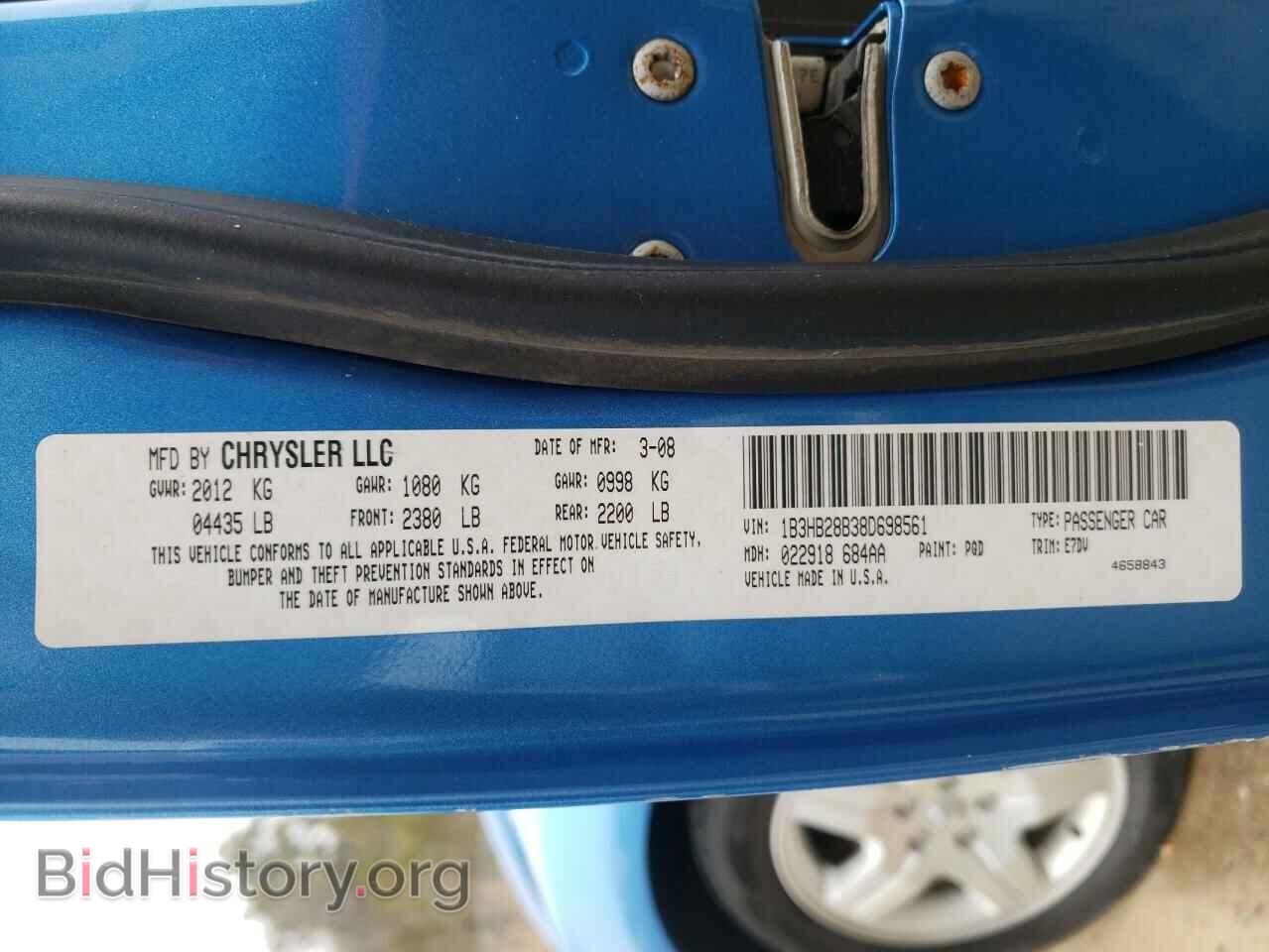 2008 DODGE CALIBER - VIN: 1B3HB28B38D698561 - Photo 10