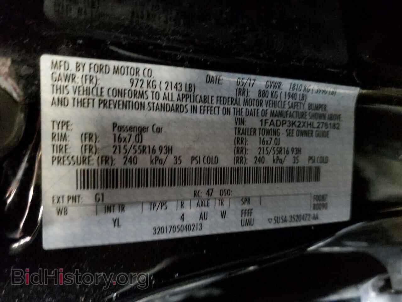 2017 FORD FOCUS - VIN: 1FADP3K2XHL276182 - Фото 10