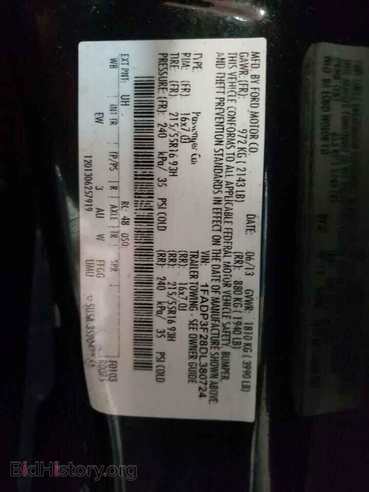 2013 FORD FOCUS - VIN: 1FADP3F28DL380724 - Фото 10