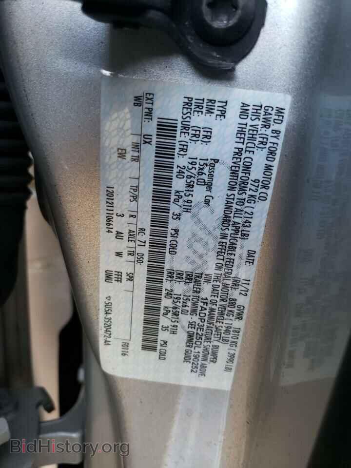 2013 FORD FOCUS - VIN: 1FADP3E25DL190252 - Фото 10
