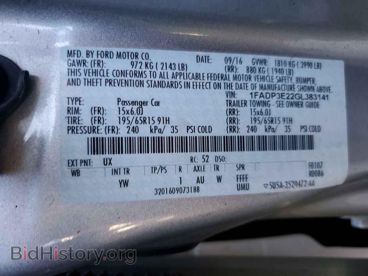 2016 FORD FOCUS - VIN: 1FADP3E22GL383141 - Фото 12