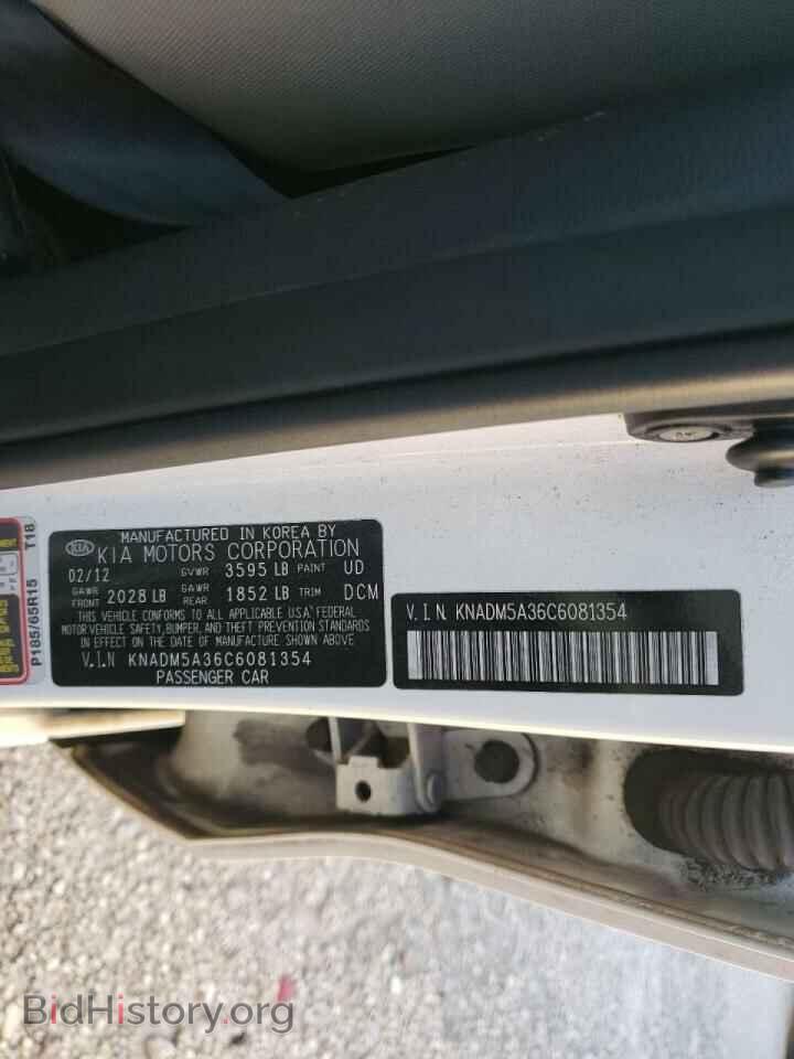 2012 KIA RIO - VIN: KNADM5A36C6081354 - Фото 10