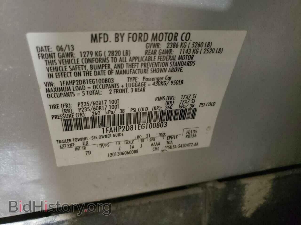 2014 FORD TAURUS - VIN: 1FAHP2D81EG100803 - Photo 10