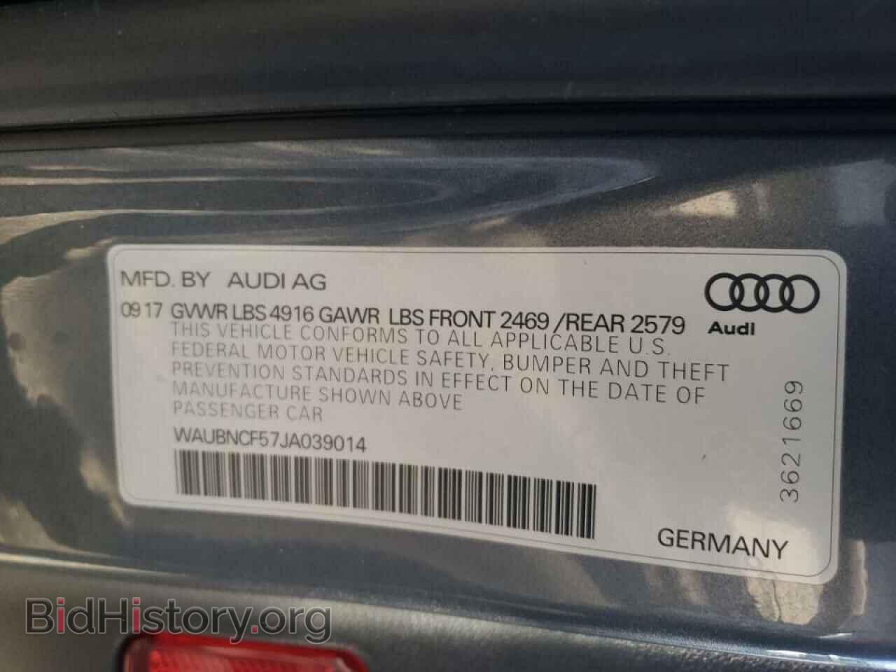 2018 AUDI A5 - VIN: WAUBNCF57JA039014 - Фото 10