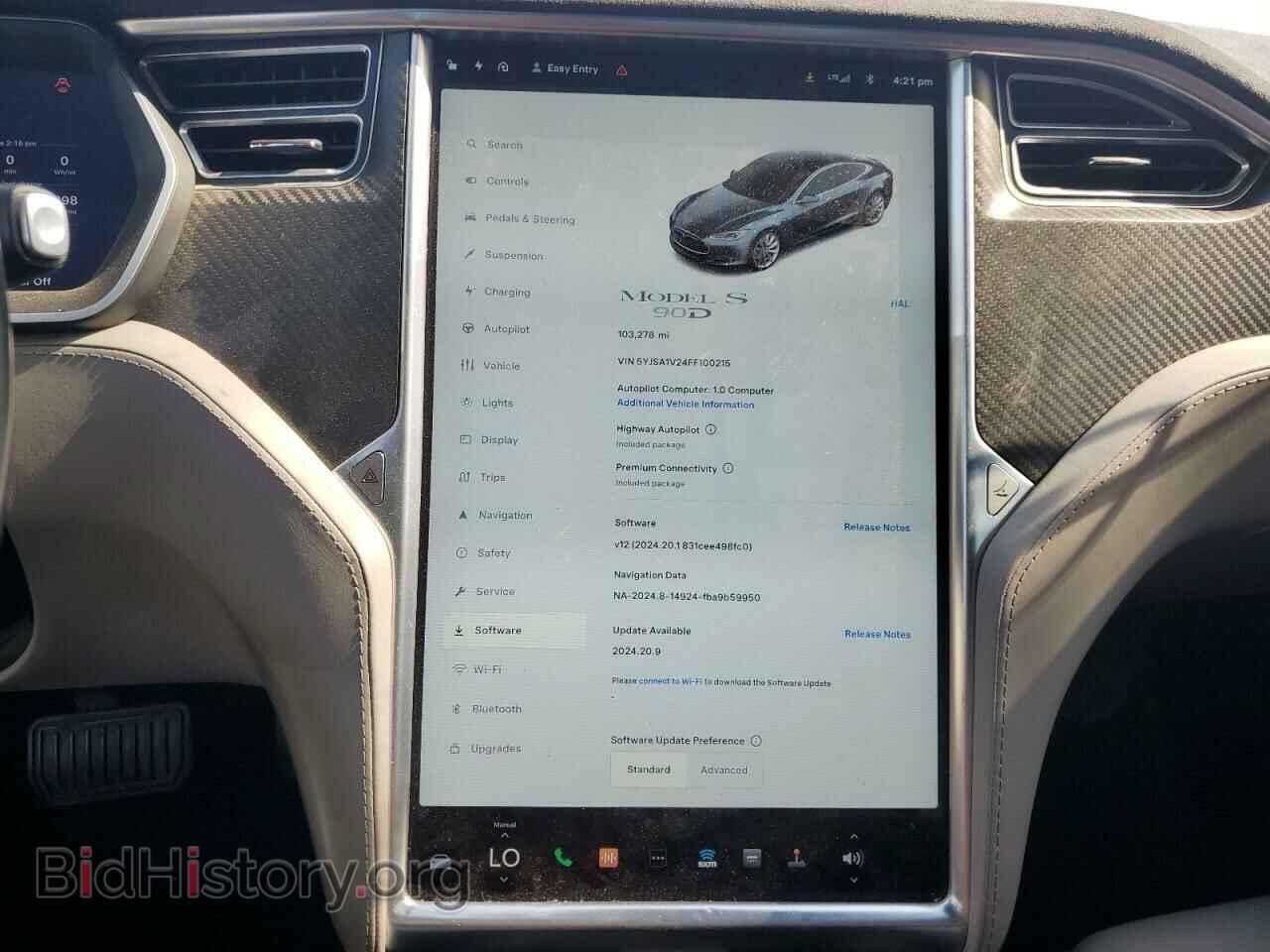 2015 TESLA MODEL S - VIN: 5YJSA1V24FF100215 - Фото 9