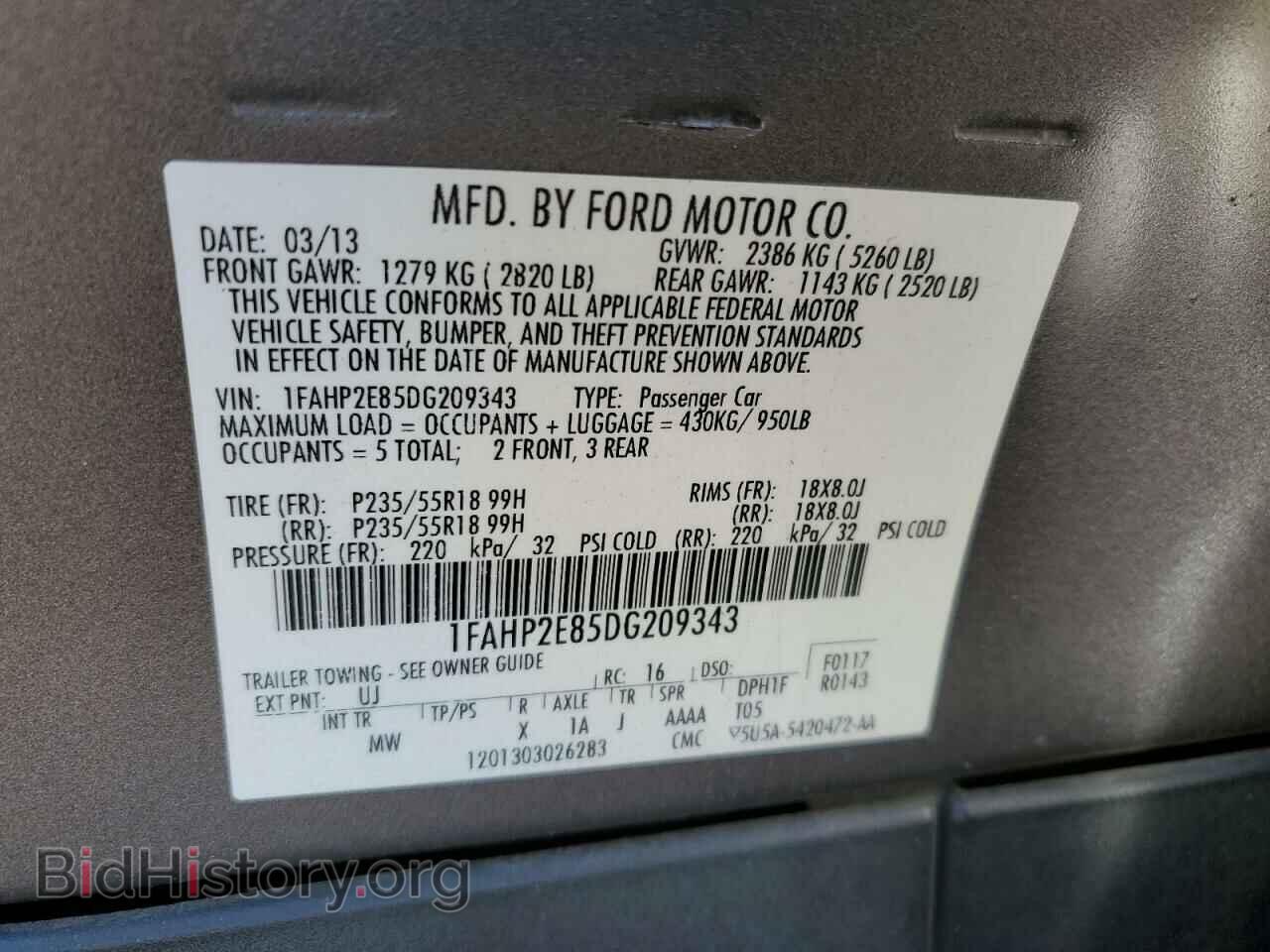 2013 FORD TAURUS - VIN: 1FAHP2E85DG209343 - Фото 10