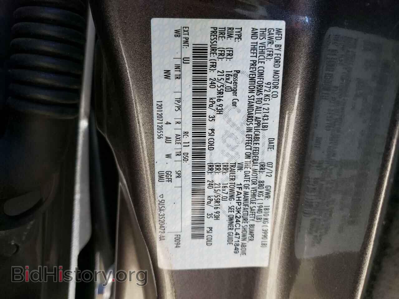 2012 FORD FOCUS - VIN: 1FAHP3K24CL471849 - Фото 10