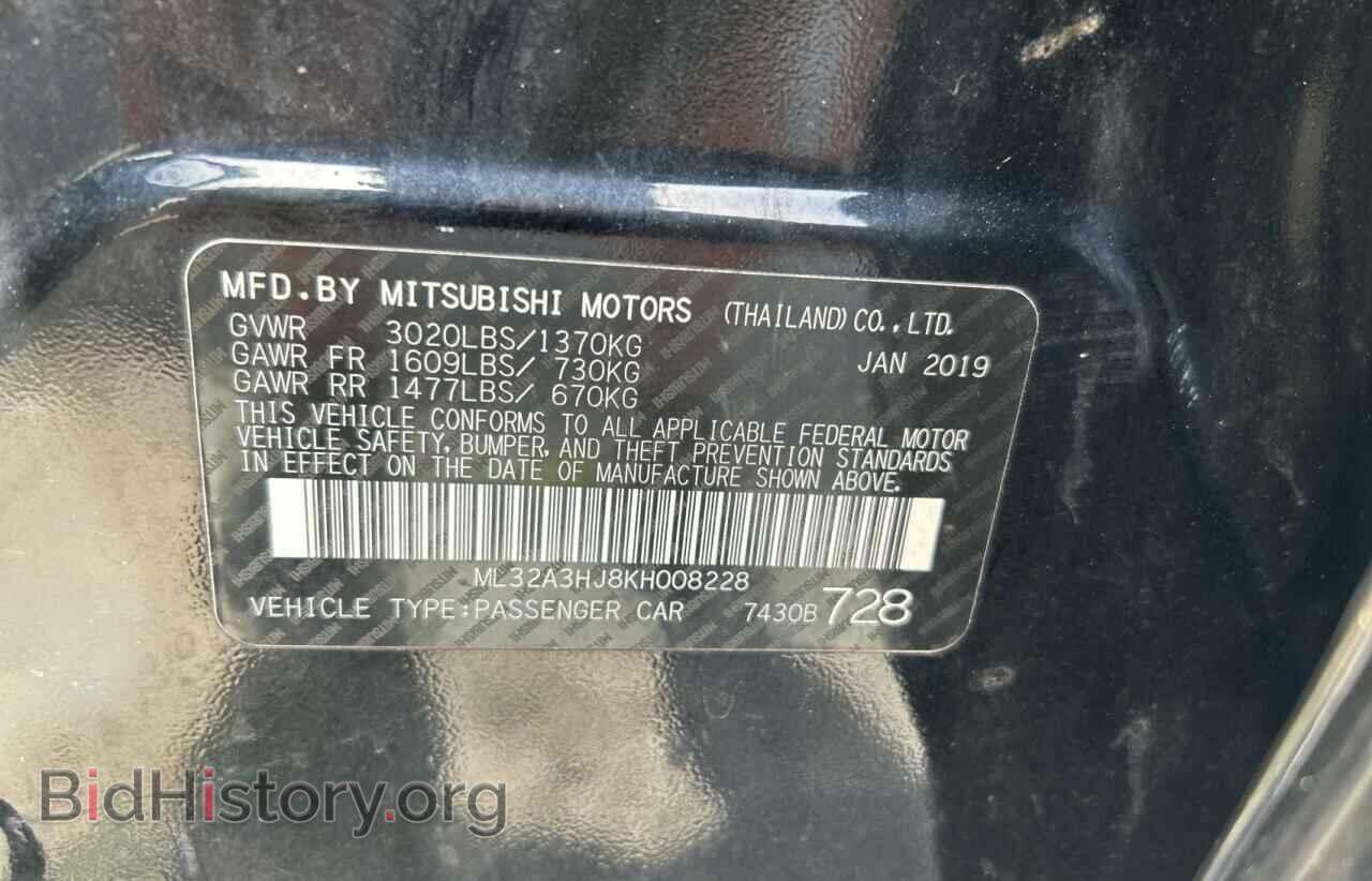 2019 MITSUBISHI MIRAGE - VIN: ML32A3HJ8KH008228 - Фото 10