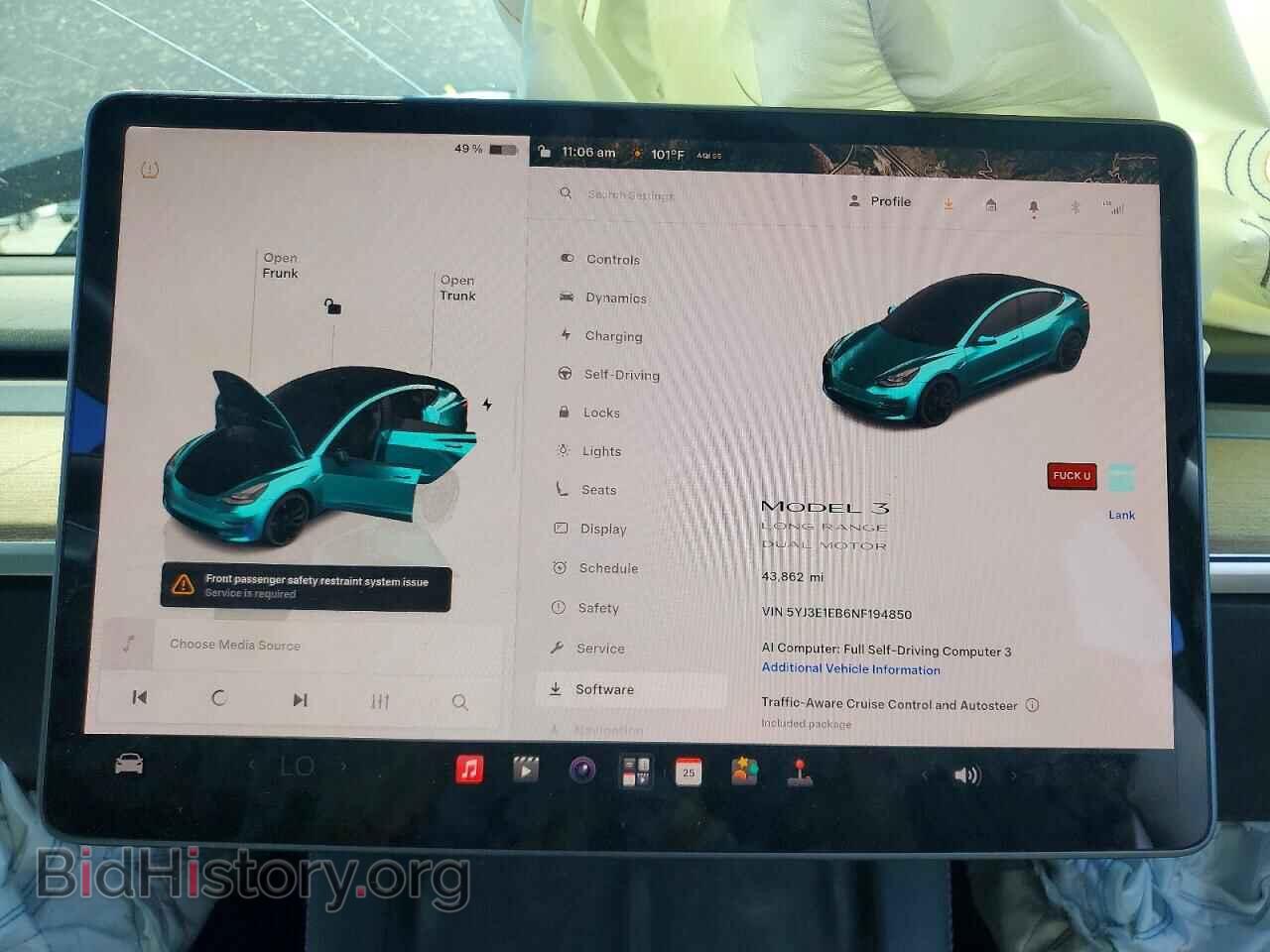 2022 TESLA MODEL 3 - VIN: 5YJ3E1EB6NF194850 - Фото 9
