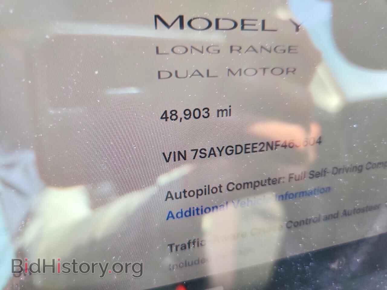 2022 TESLA MODEL Y - VIN: 7SAYGDEE2NF463604 - Фото 9