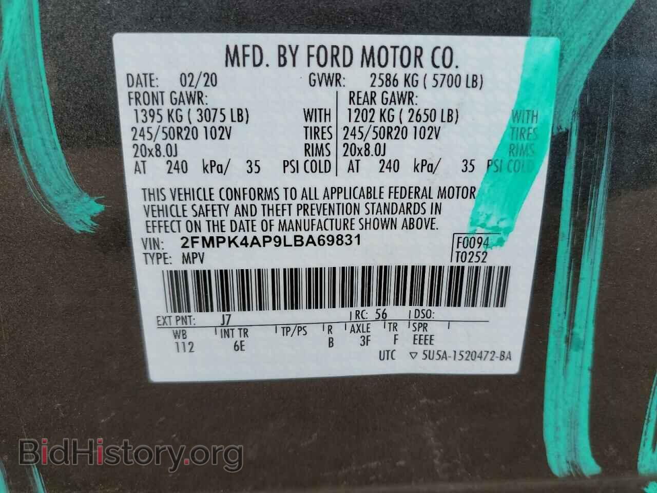 2020 FORD EDGE - VIN: 2FMPK4AP9LBA69831 - Фото 10