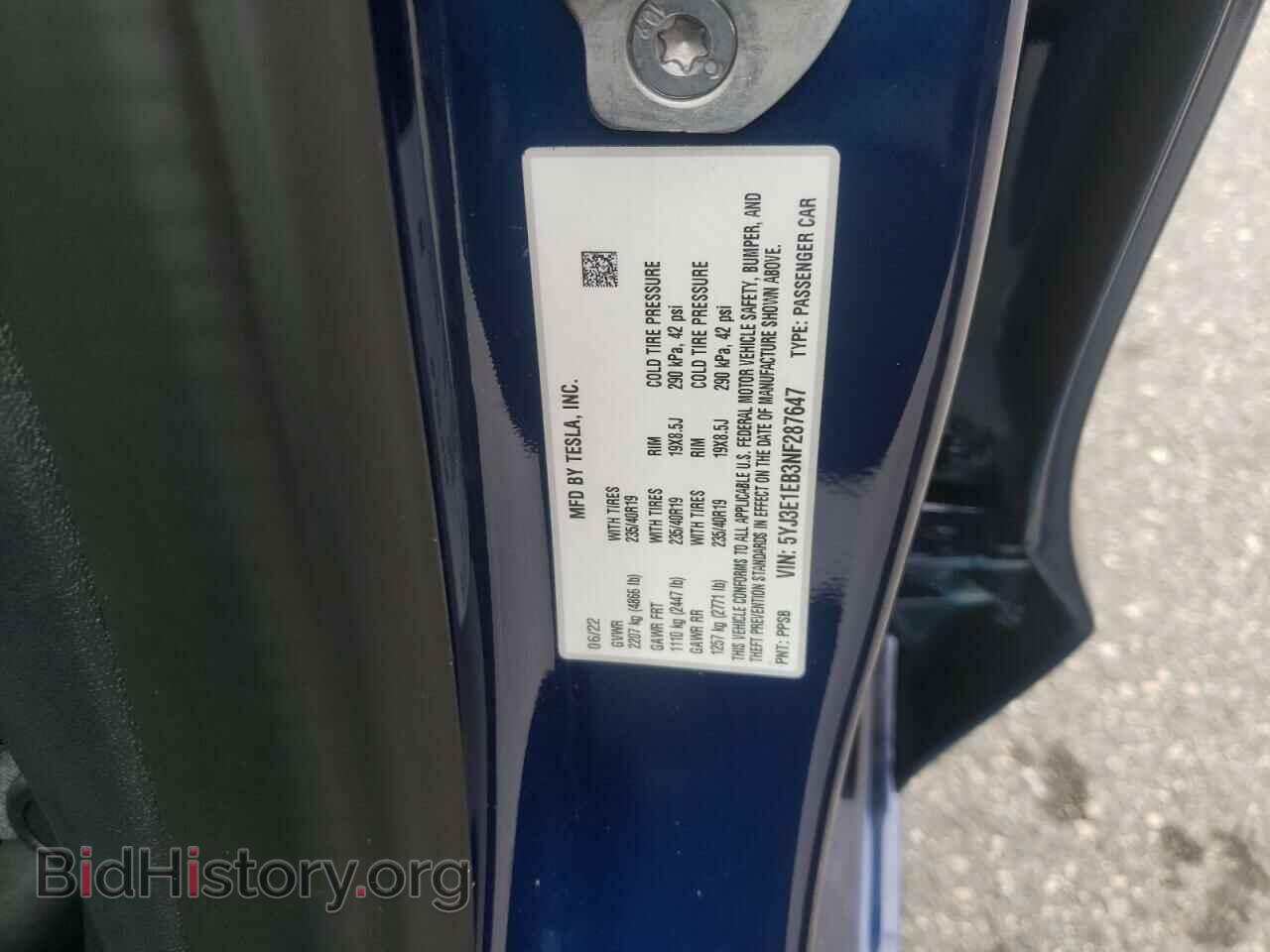 2022 TESLA MODEL 3 - VIN: 5YJ3E1EB3NF287647 - Фото 10