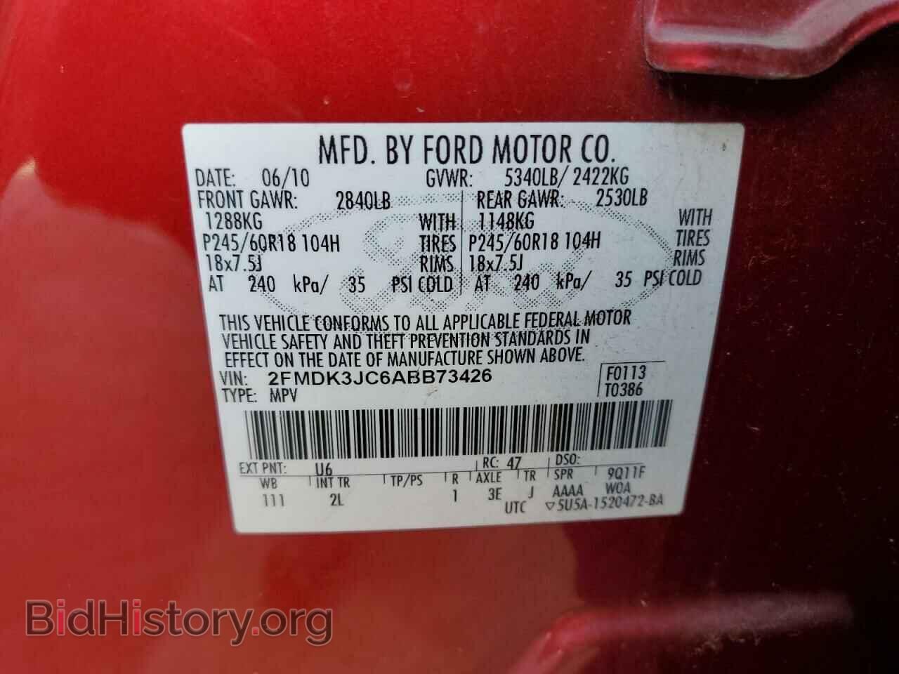 2010 FORD EDGE - VIN: 2FMDK3JC6ABB73426 - Photo 10