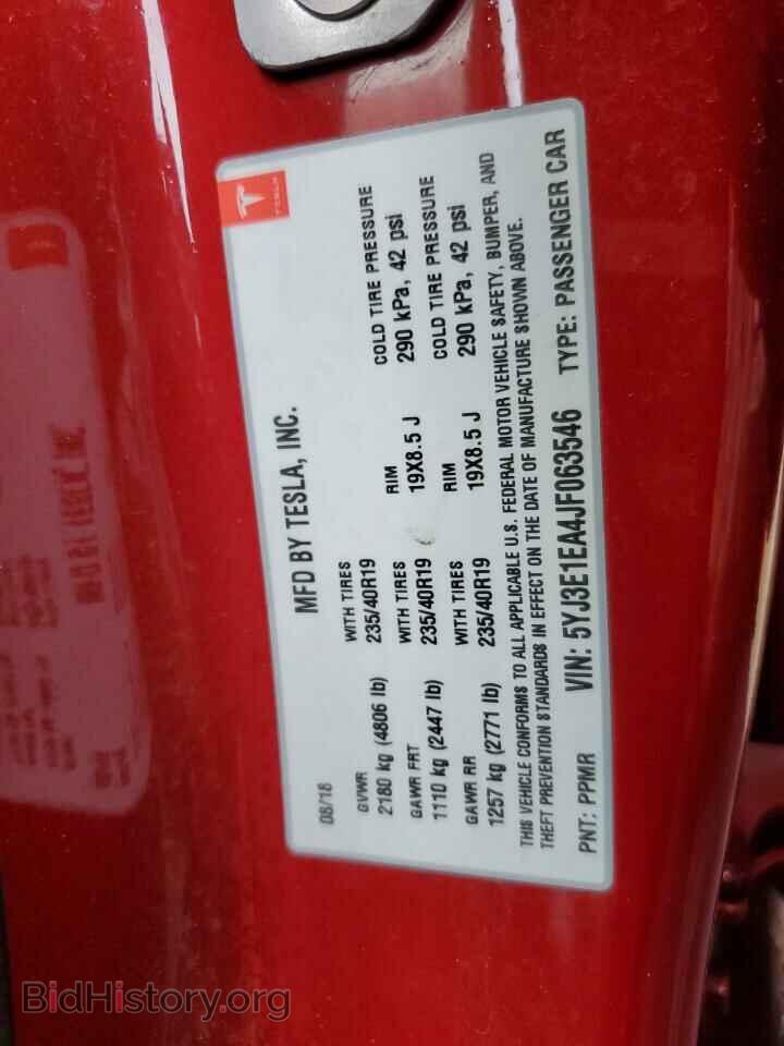 2018 TESLA MODEL 3 - VIN: 5YJ3E1EA4JF063546 - Фото 10