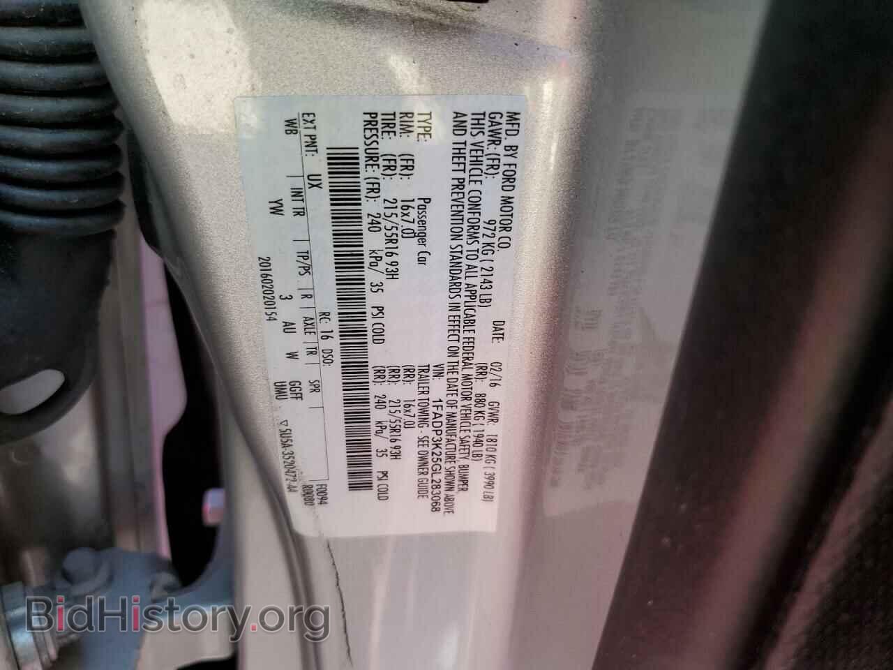2016 FORD FOCUS - VIN: 1FADP3K25GL283068 - Фото 10