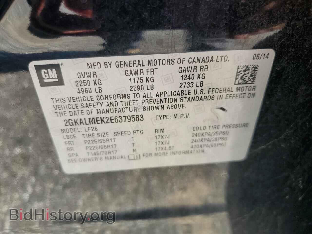 2014 GMC TERRAIN - VIN: 2GKALMEK2E6379583 - Photo 12